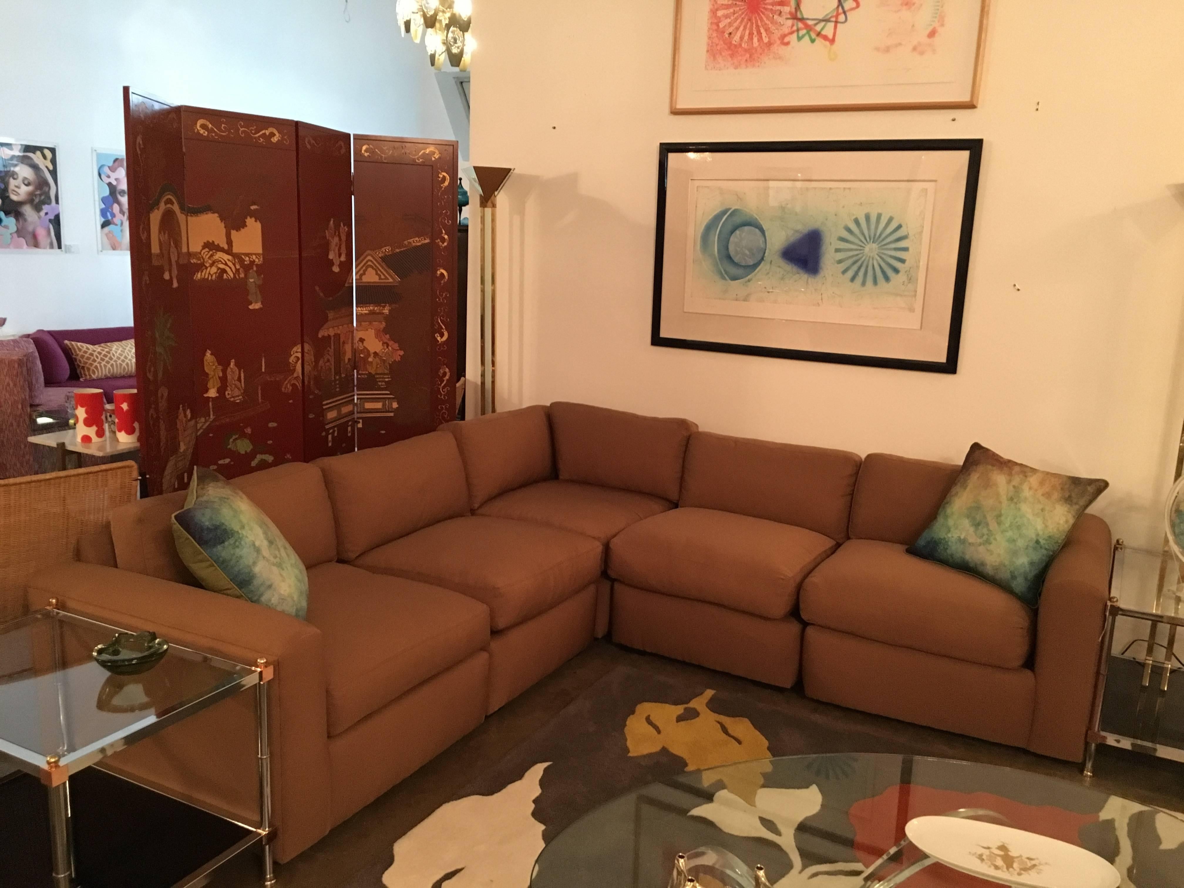 20th Century Mid-Century Modern New Upholstery Baughman Style Sectional Sofa by Thayer Coggin