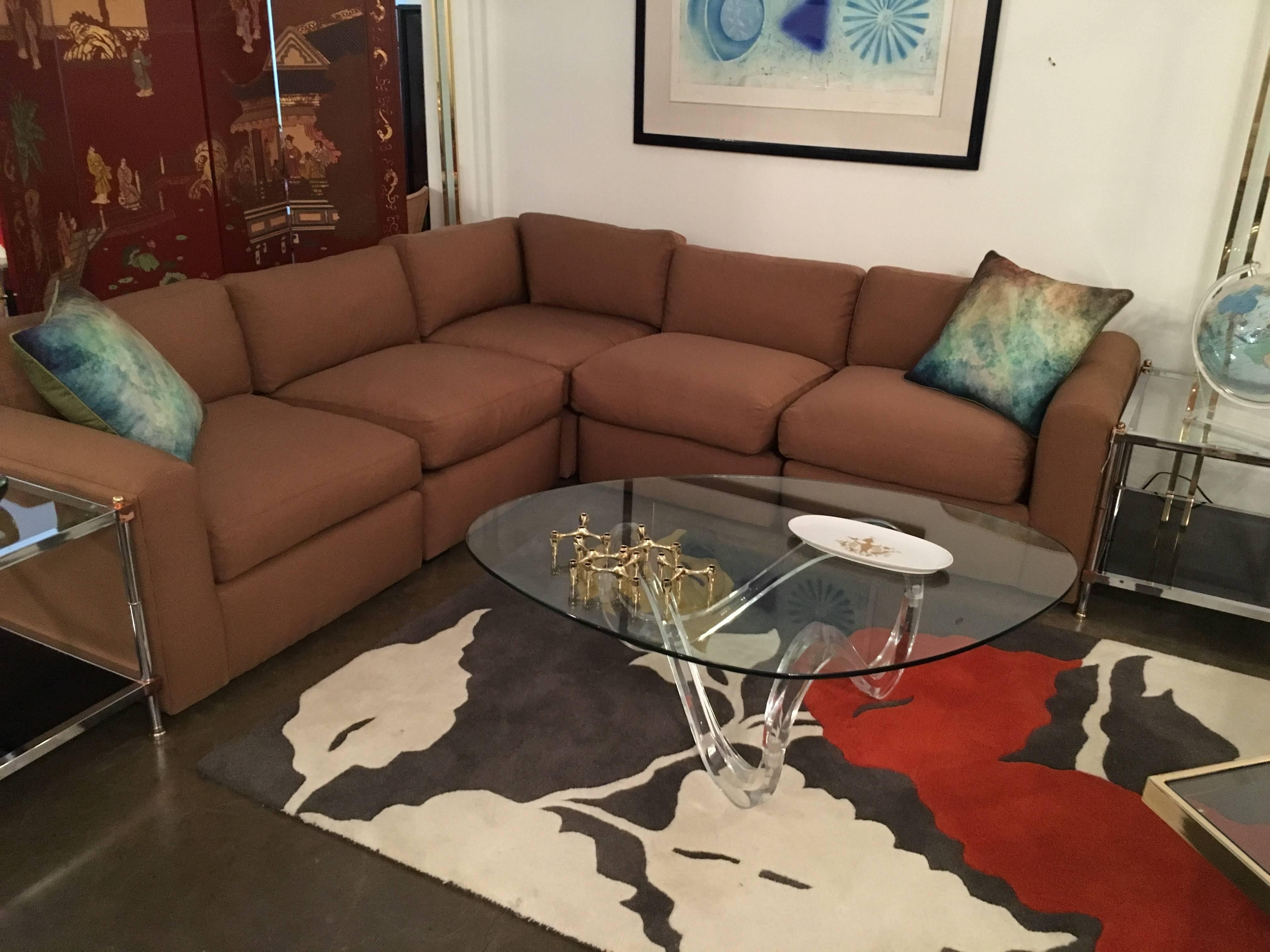 Mid-Century Modern New Upholstery Baughman Style Sectional Sofa by Thayer Coggin 1