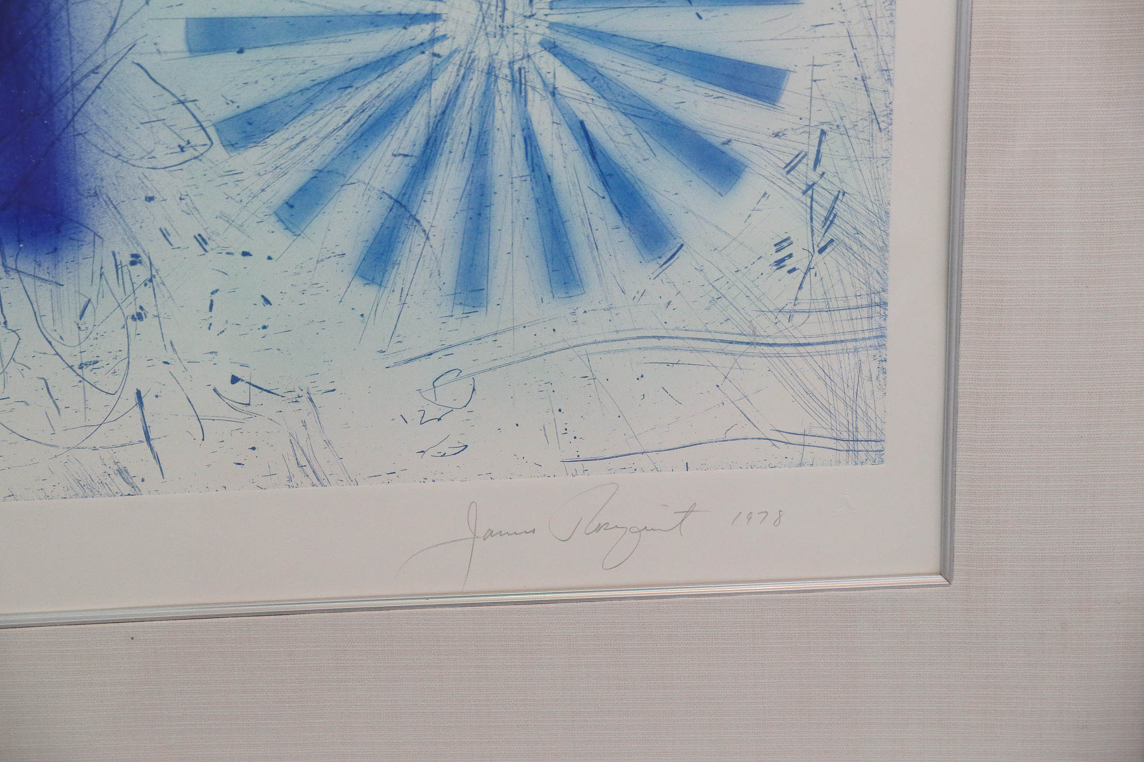 Modern Blue & White J. Rosenquist Signed & Numbered Photo-Etching Aquatint, Rinse, 1978 For Sale