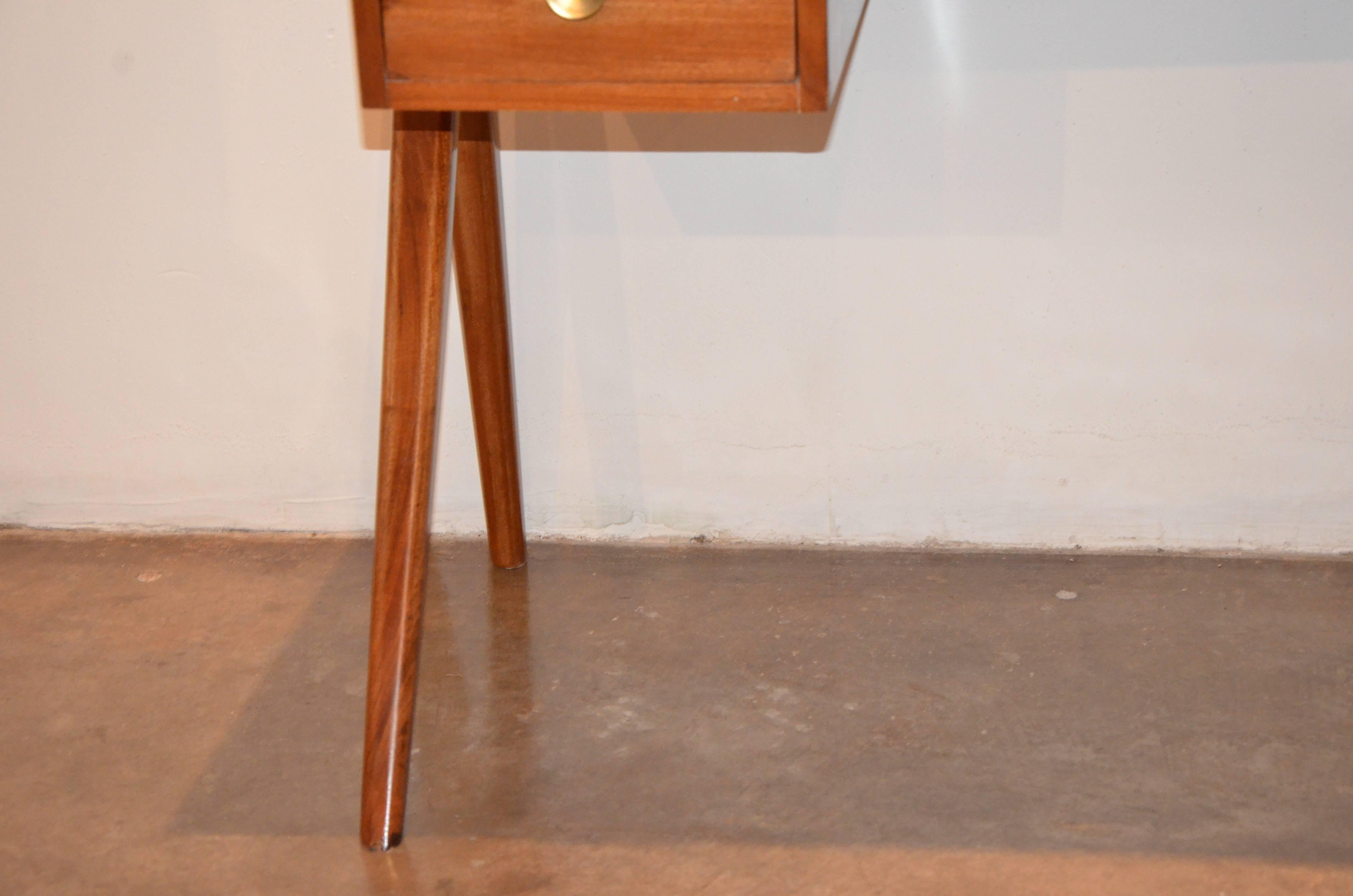 Mid-Century Modern Argentinian Writing Table or Desk with Brass Pulls 5