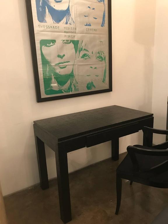 Harrison Van Horn MidCentury Modern Lacquered Grass Cloth Desk or Writing Table at 1stDibs