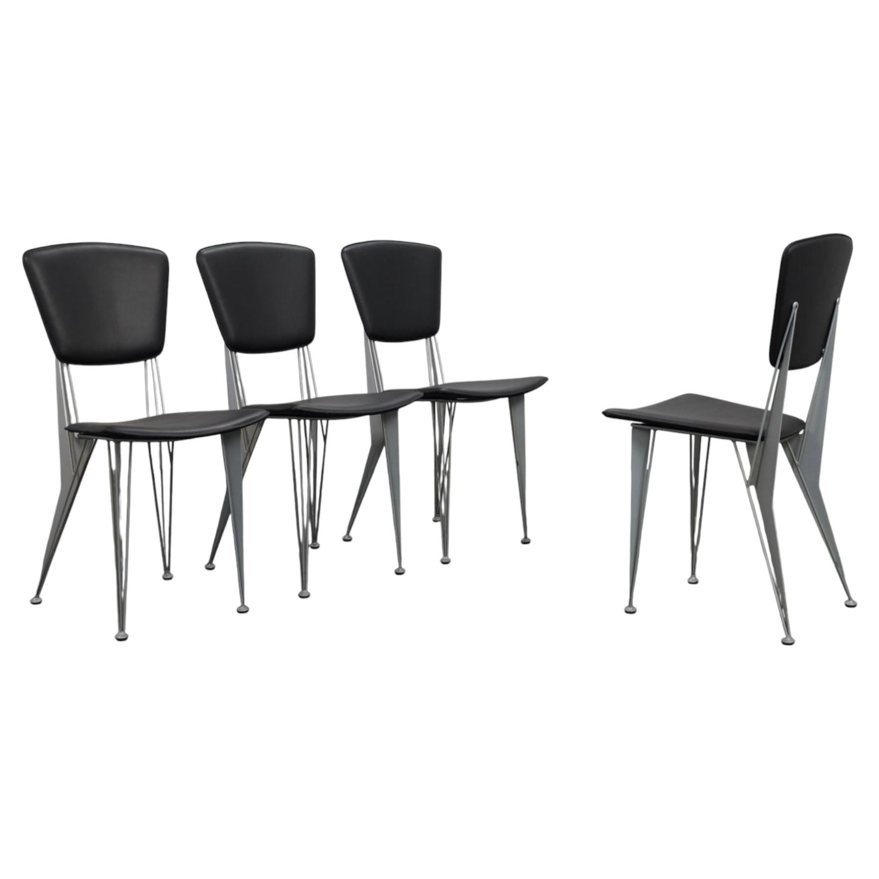 Set of 4 T38 Dining Chairs by Studio Archirivolto for Fasem, Italy, 1980s