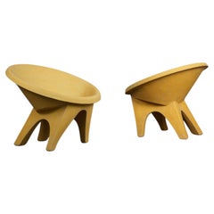 Rare Pair of Sculptural Concrete Sphere Lounge Chairs, Italy, 1960s