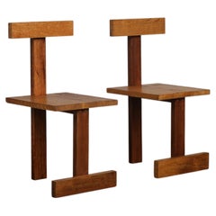 Rare Pair of Modernist T-Back Chairs, Netherlands, 1960s