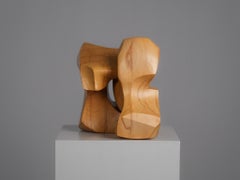 Interlocking Abstract Wood Sculpture by Joop van Bergen, Netherlands, 1980s