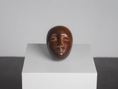 Modernist Bronze Sleeping Head Sculpture, 1960s