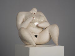 “Courage” Expressive Ceramic Female Sculpture by Evelyn van Baarda, Netherlands