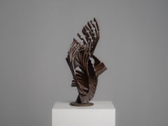 Scultura astratta in ferro in stile costruttivista, firmata CH, Paesi Bassi, anni ’60 – I