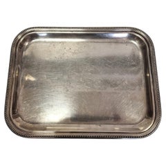 Christofle Paris – Bandeja plateada / Bandeja de servicio con borde ondulado