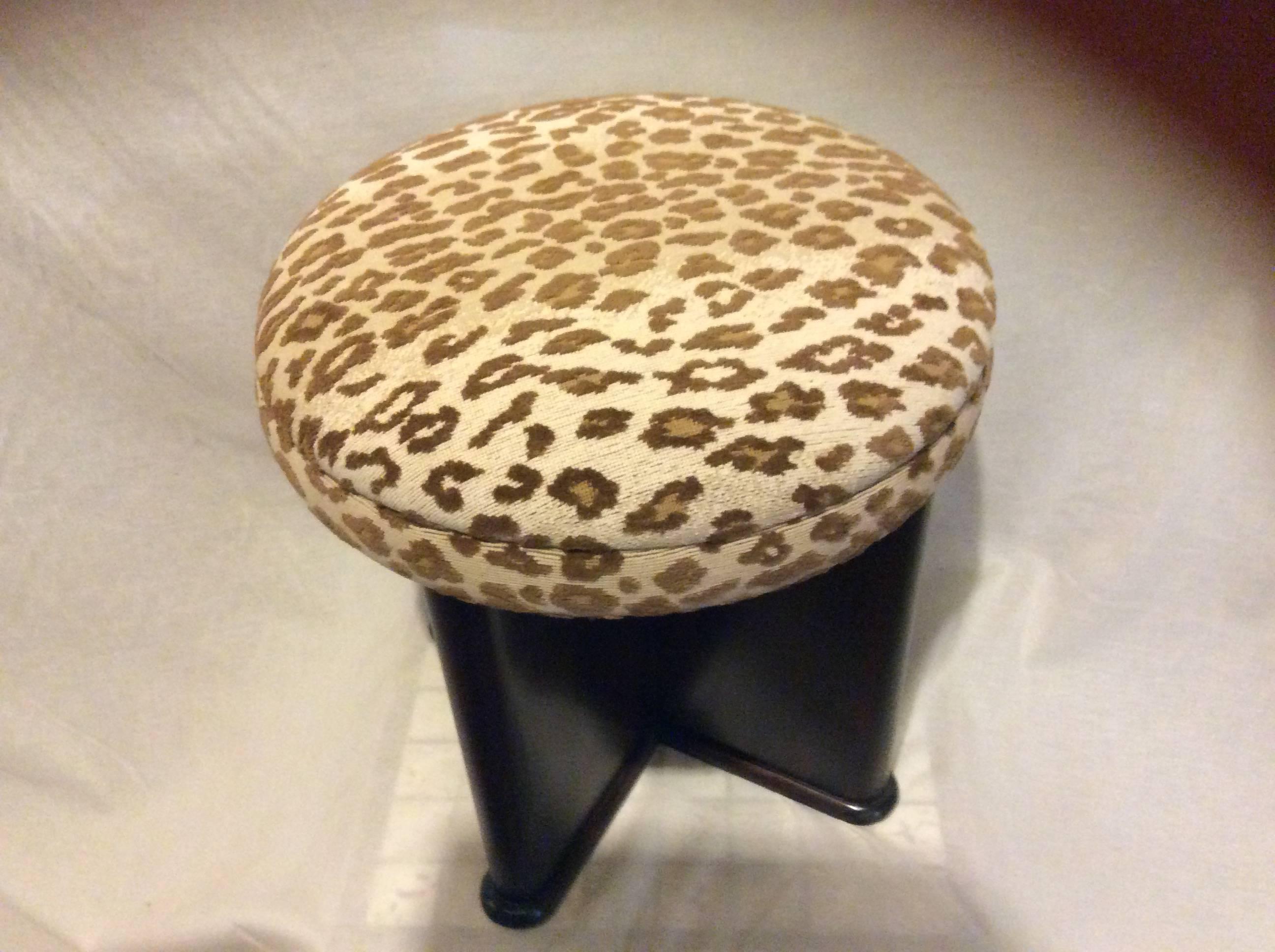 American Art Deco Mahogany Stool or Tabourete For Sale