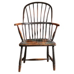 Antique Primitive Windsor Chair in Original Paint