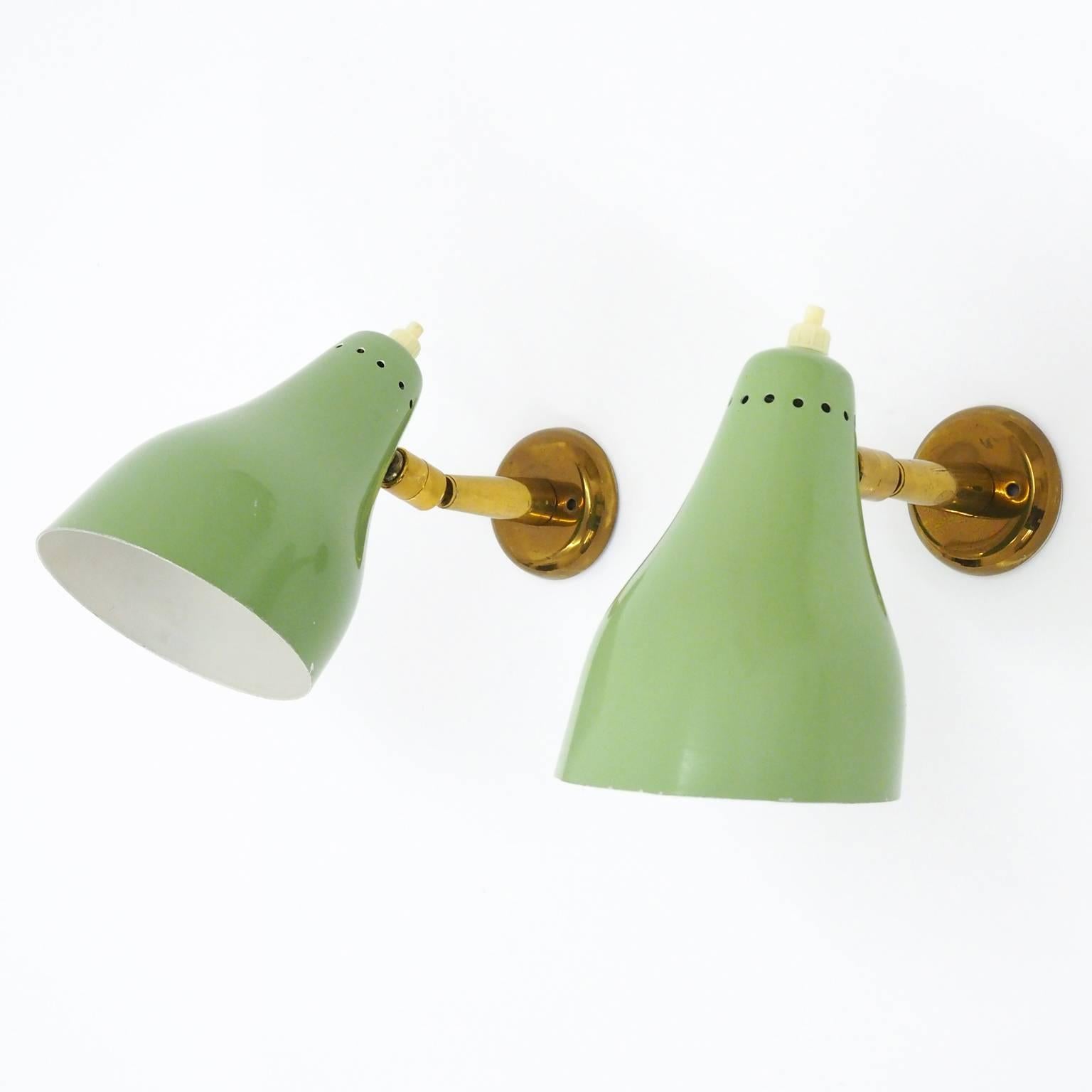 Pair of Mint Colored Italian Sconces, 1950s 3