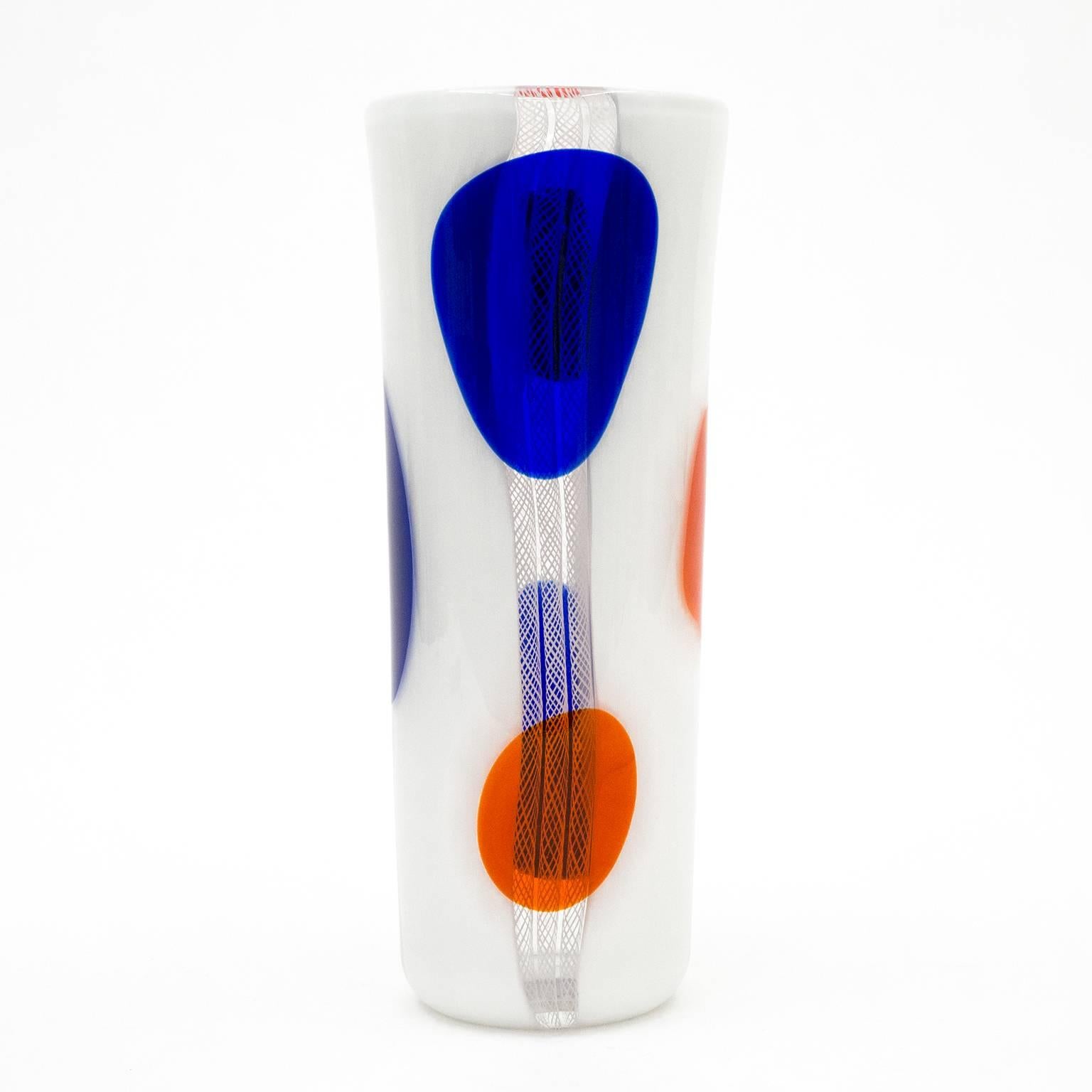 Seltene Anzolo Fuga „Spots“-Vase, Murano, 1950er Jahre (Moderne der Mitte des Jahrhunderts) im Angebot
