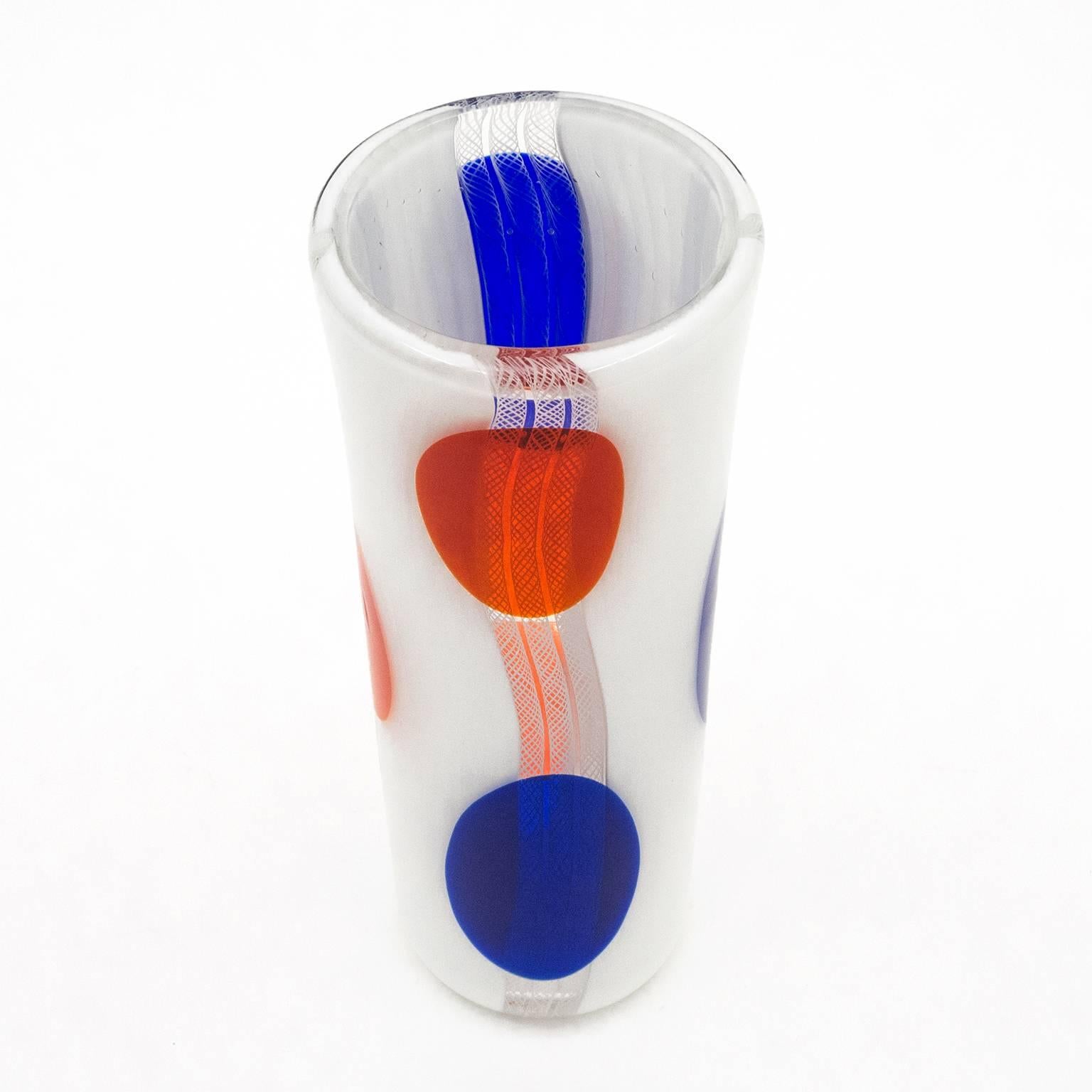 Metà XX secolo Raro vaso Anzolo Fuga 'Spots', Murano, anni '50 in vendita