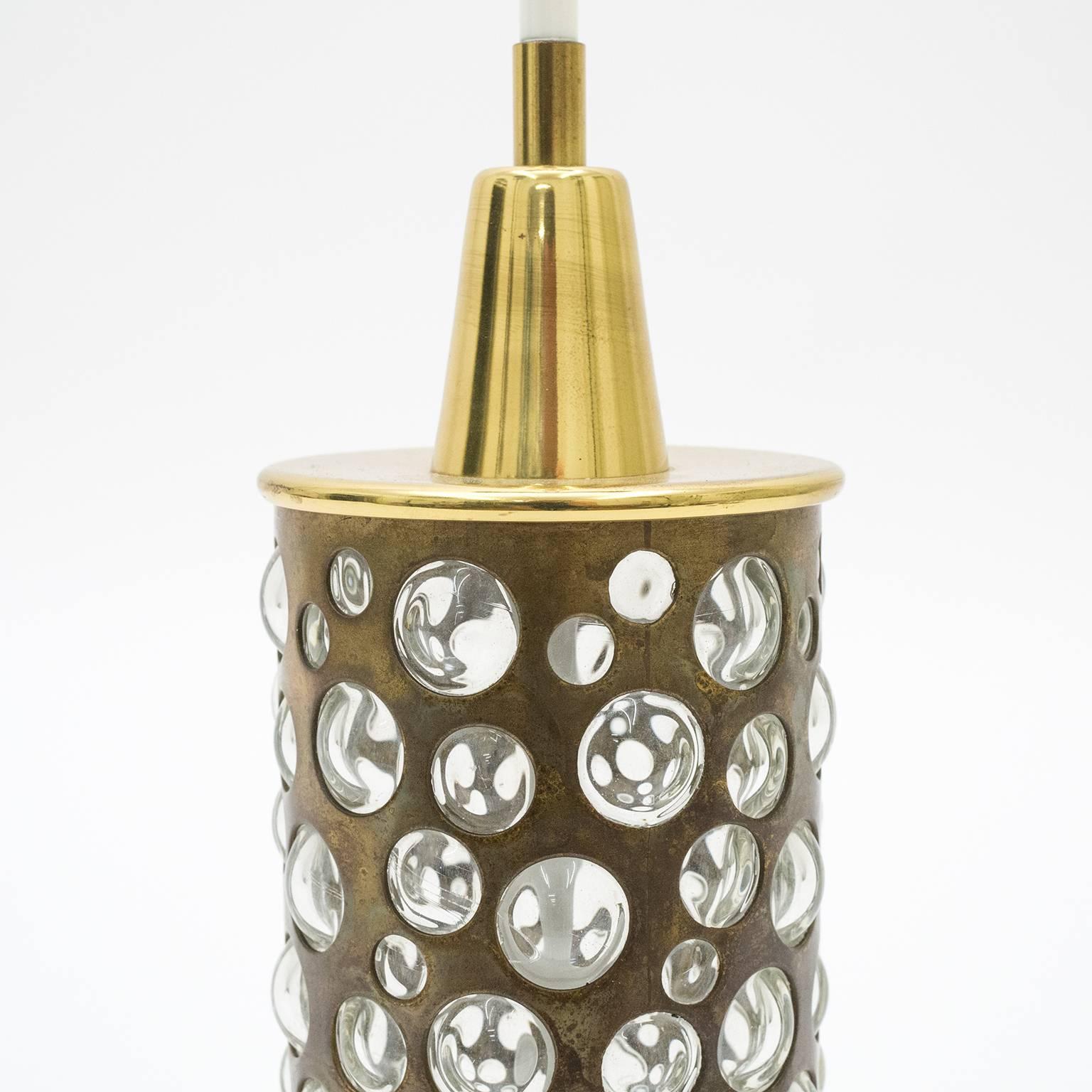 Lacquered Brass and Glass Table Lamp by Rupert Nikoll, Austria, 1950s