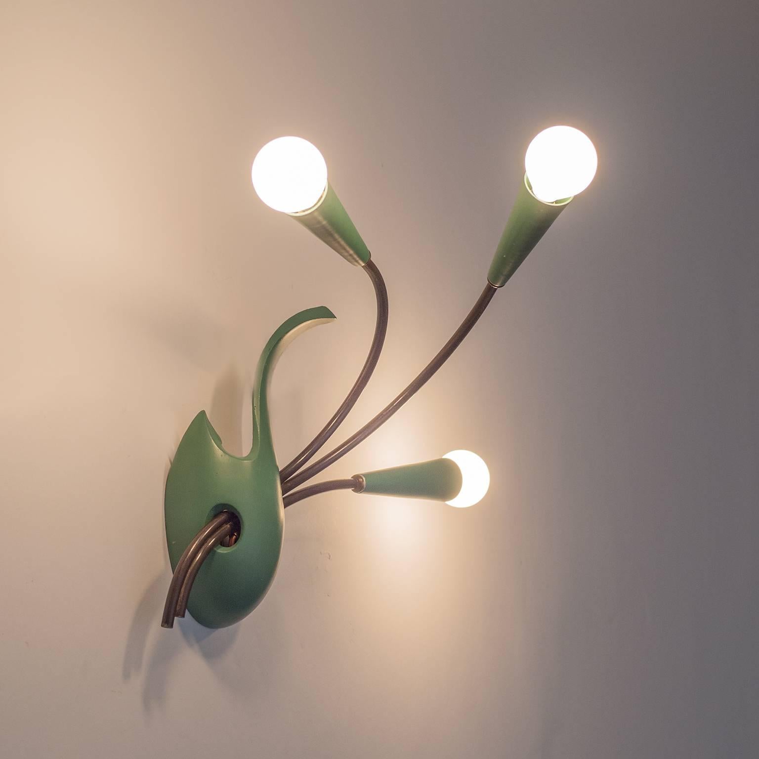 Unique Italian Modernist Wall Light, 1950s 1