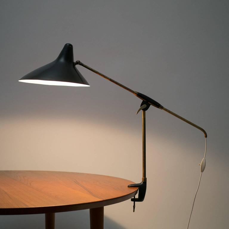 Brass and Lacquered Clamp Lamp, 1950s at 1stDibs brass clamp lamp