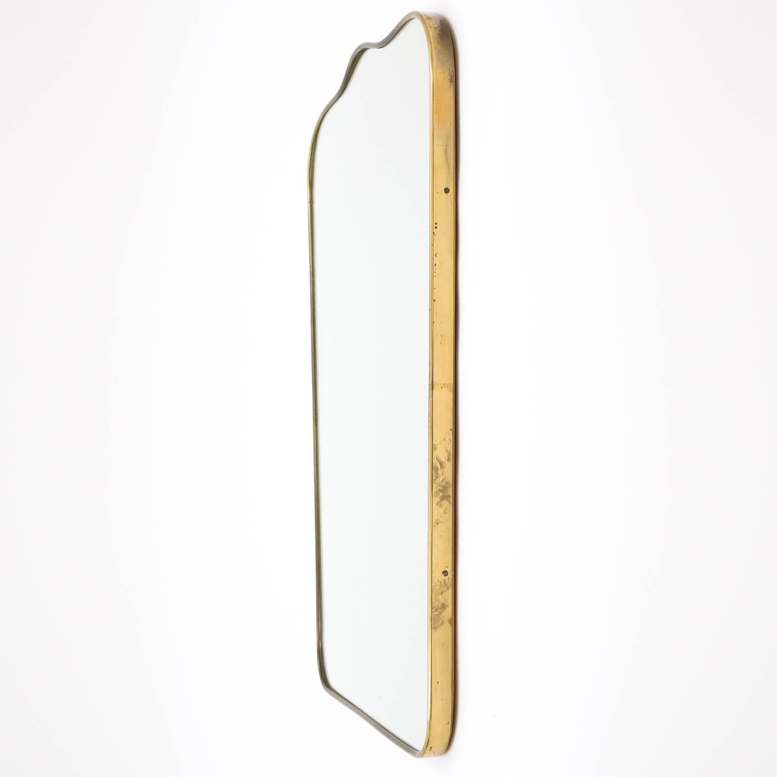 Mid-Century Modern Italian 1950s Brass Mirror