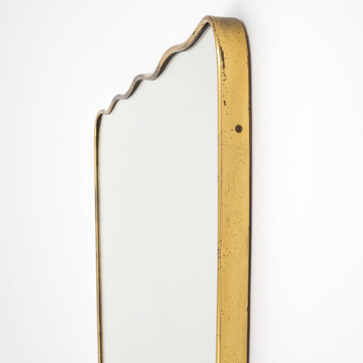Unique Italian Brass Mirror, 1950s In Good Condition In Vienna, AT