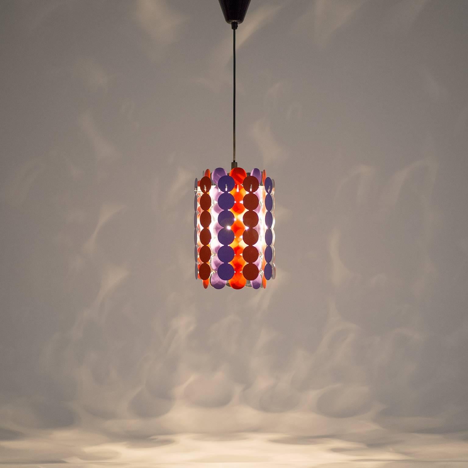 1960s Pop Lacquered and Chrome Pendant by Doria 1