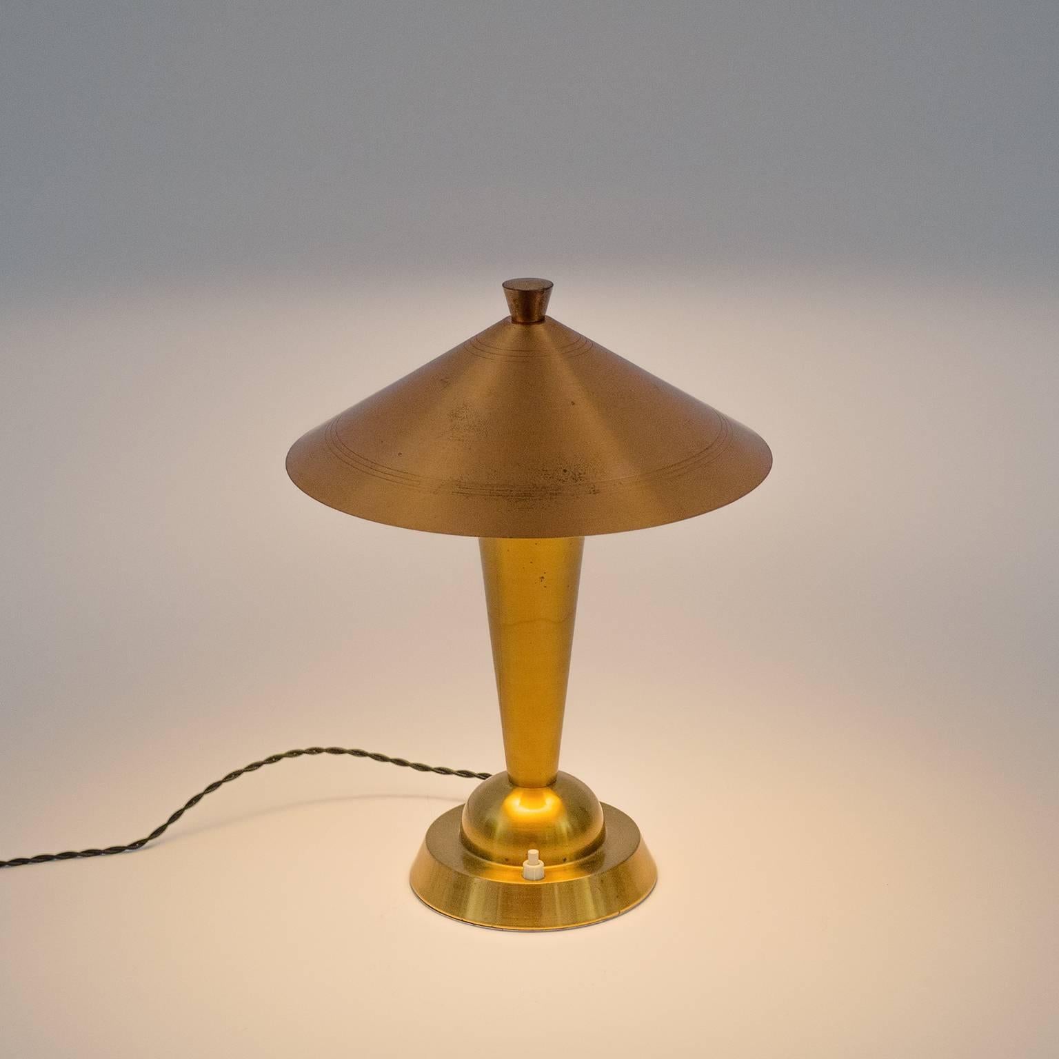 Brass and Copper Art Deco Table Lamp, 1930s 4