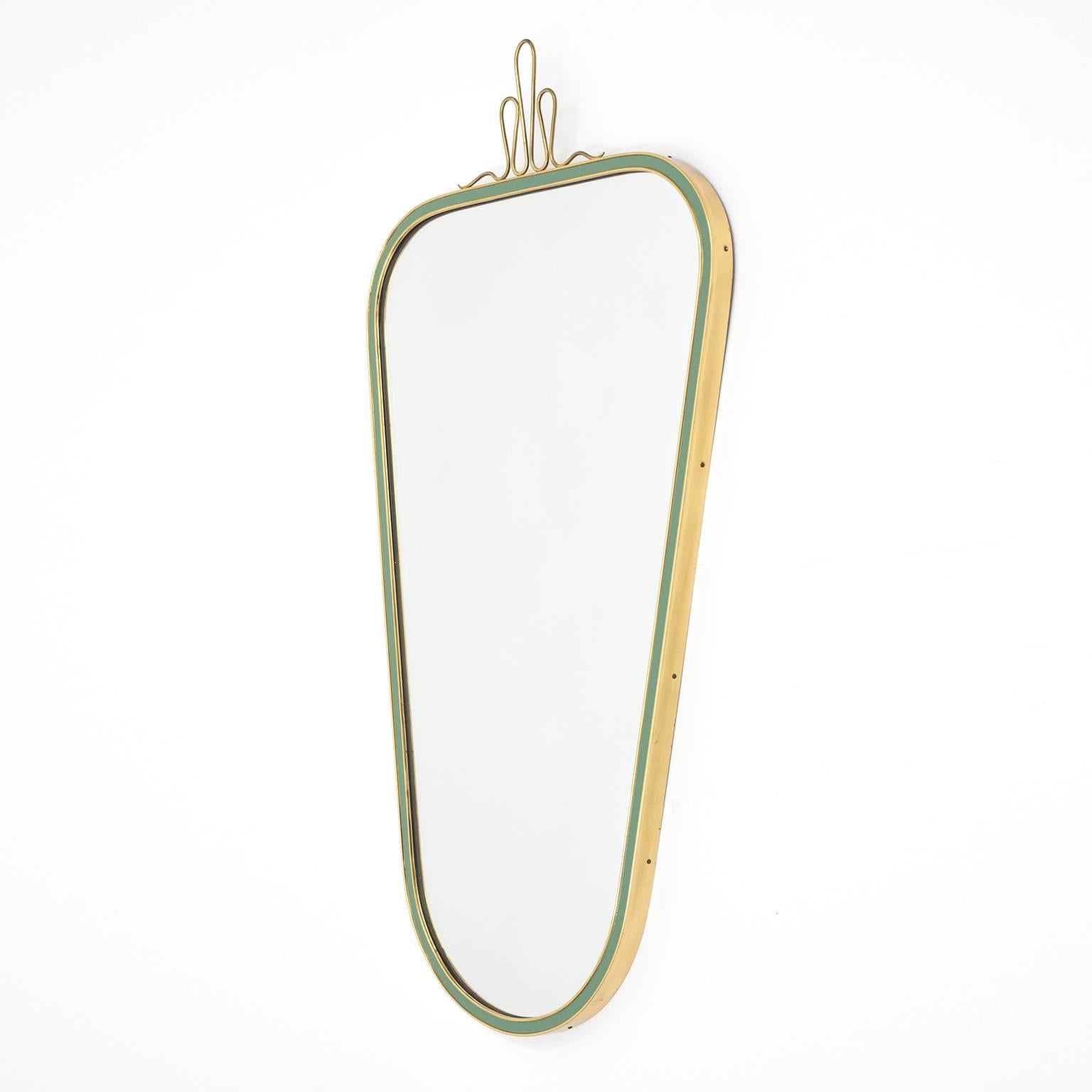 Lovely brass mirror from Germany, 1950s. Manufactured by 