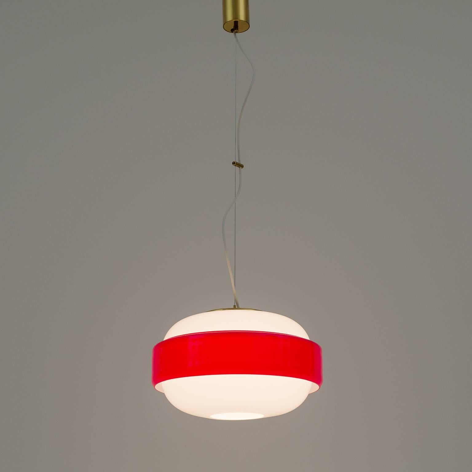 Stilnovo Dual Glass Pendant, 1950s 1