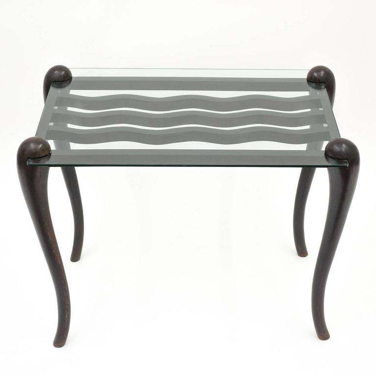 Unique Italian Curved Wood Side Table, 1940s For Sale at 1stdibs