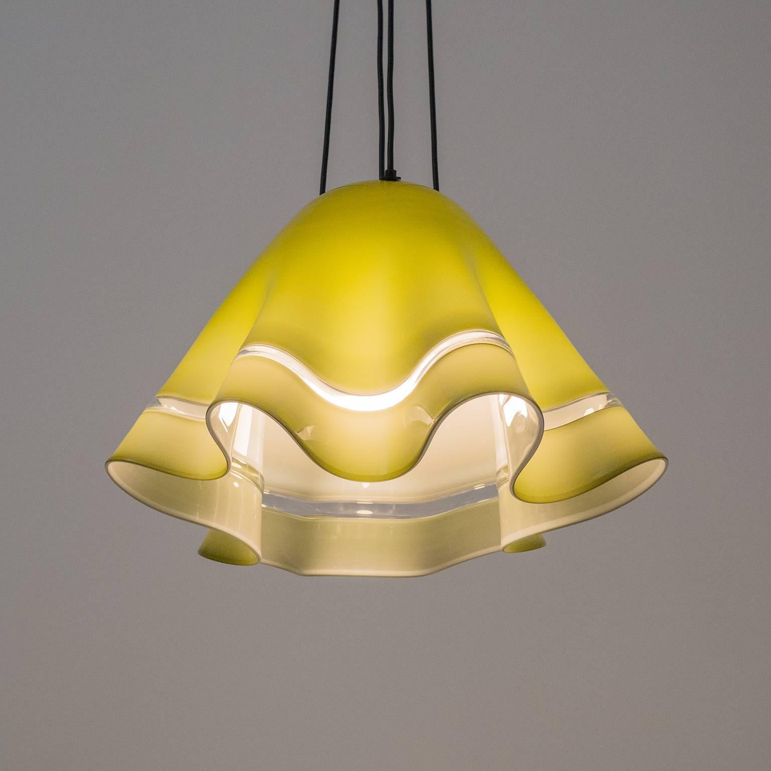 Murano Glass Large Vistosi 'Fazoletto' Pendant, 1960s