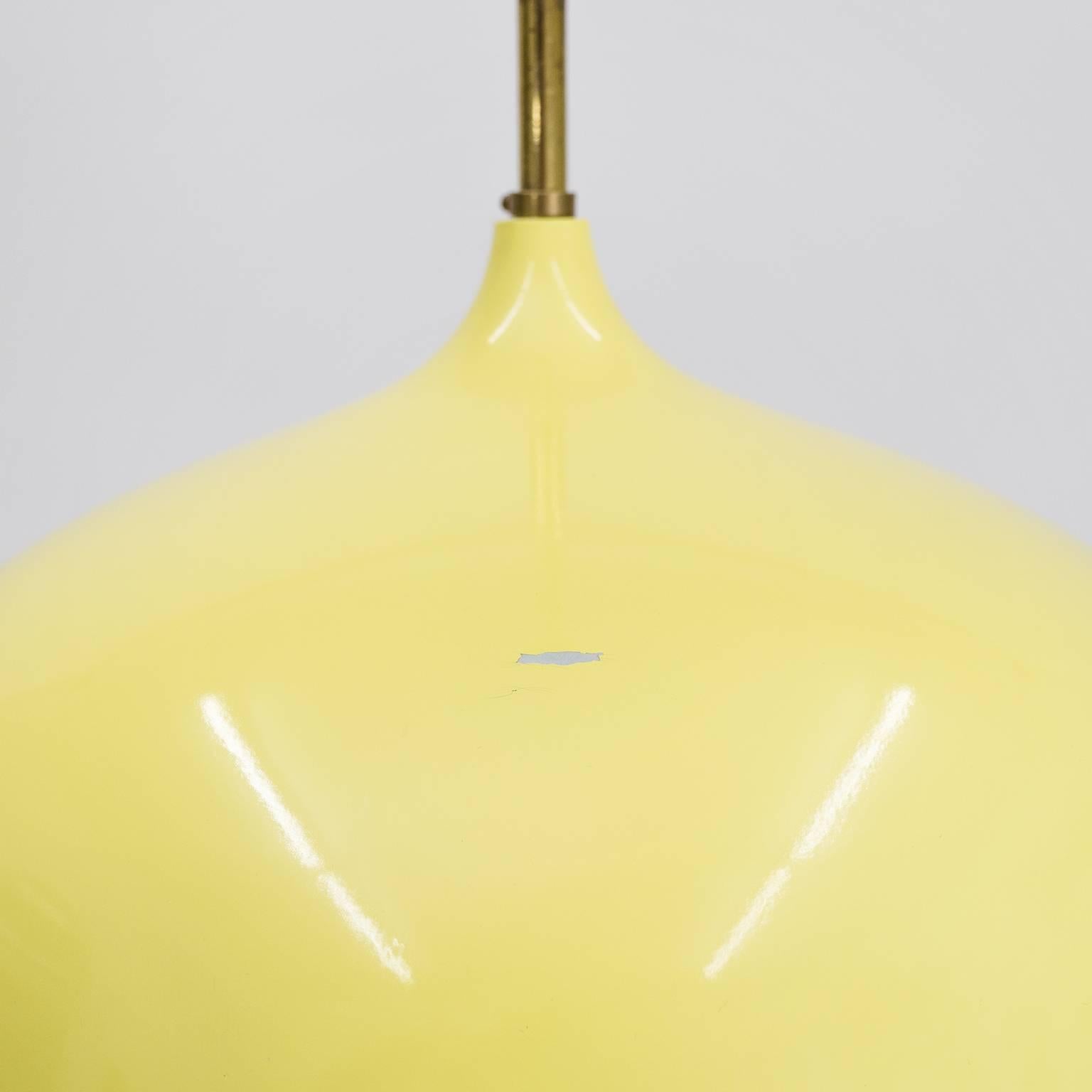 Mid-20th Century Stilnovo Satin Glass and Lacquered Pendant, 1950s