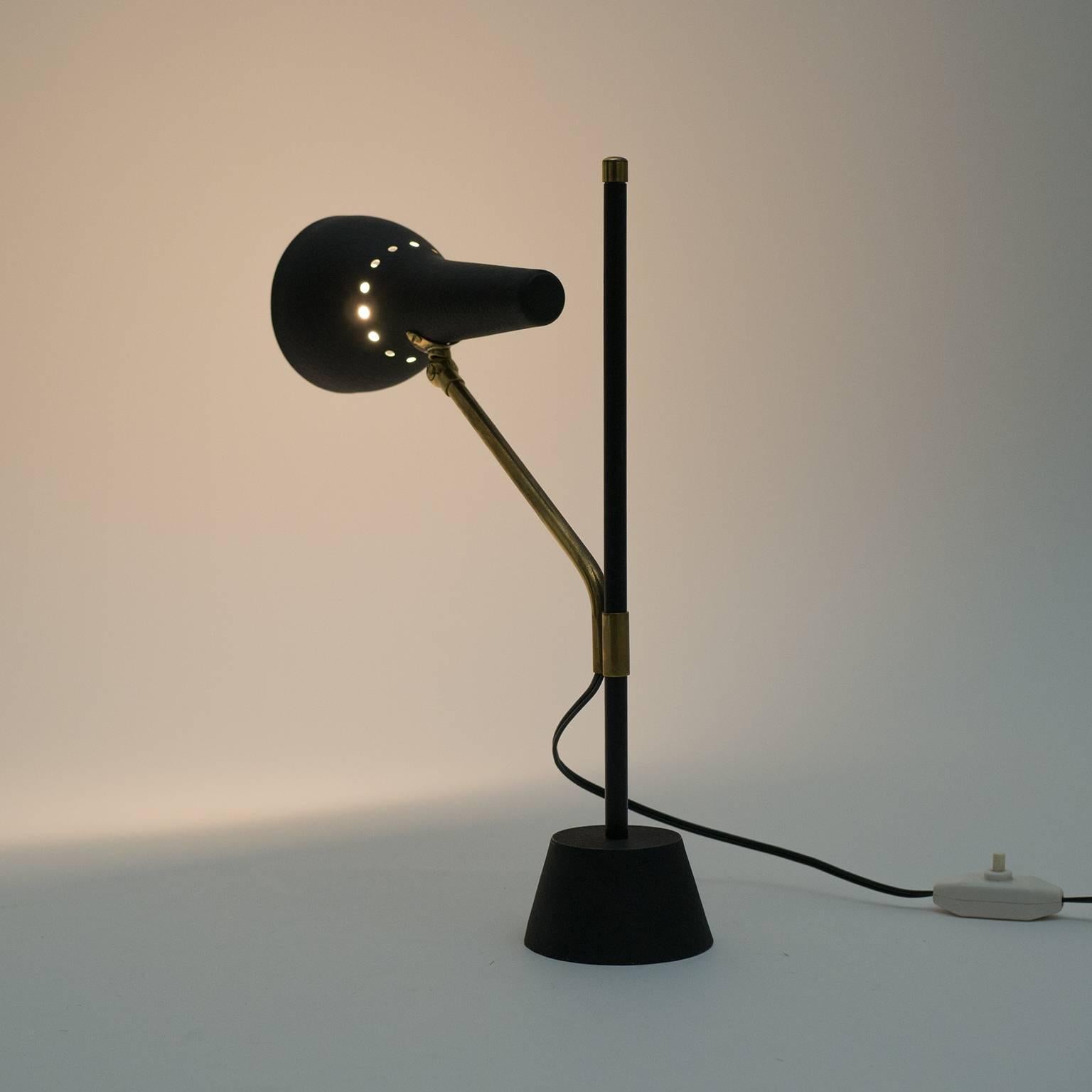 Adjustable Brass Table Lamp, 1950s 2