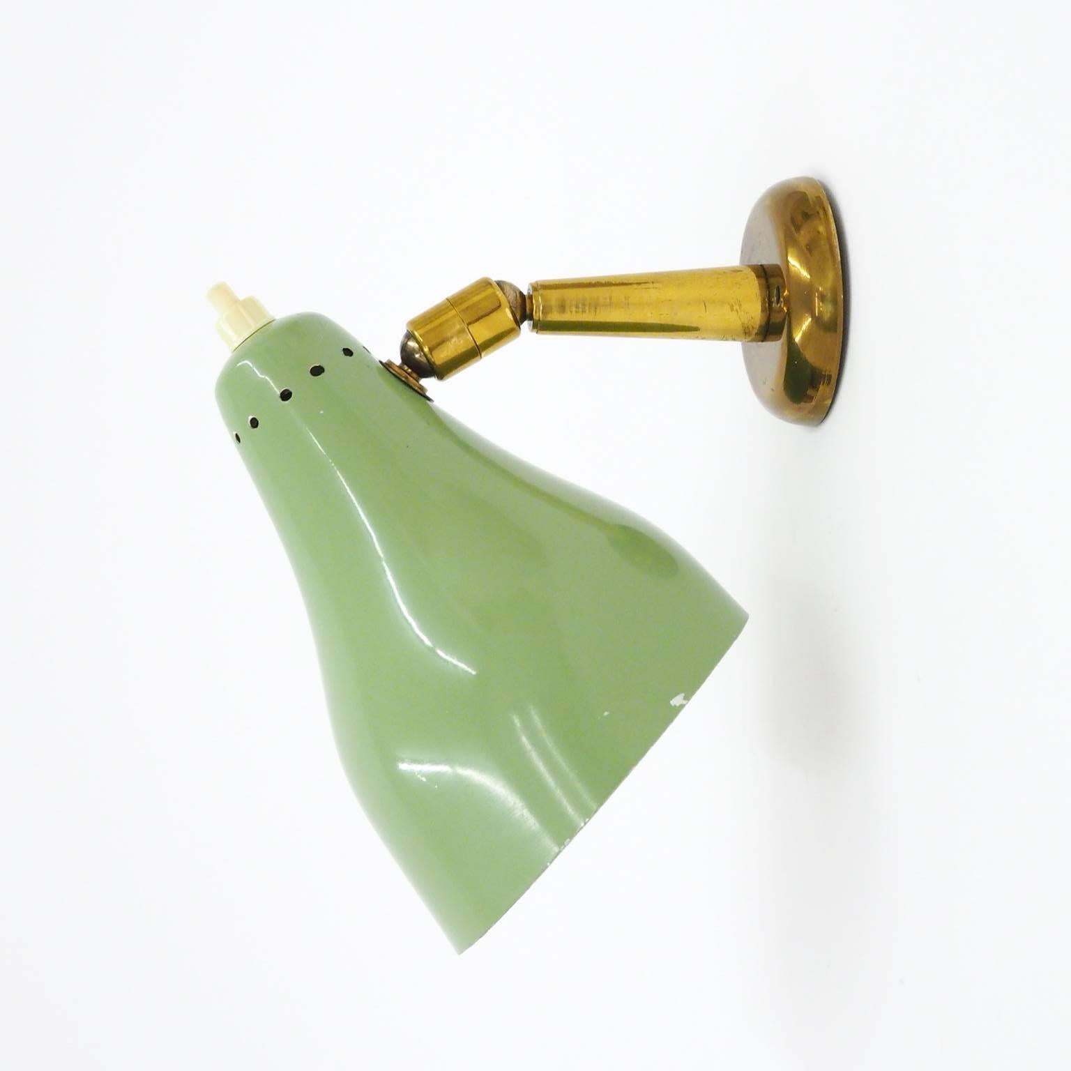 Pair of Mint Colored Italian Sconces, 1950s In Good Condition In Vienna, AT