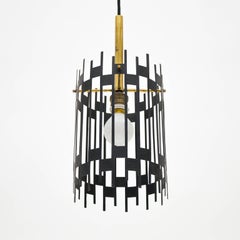 Graphical Italian 'Cage' Pendant, 1950s