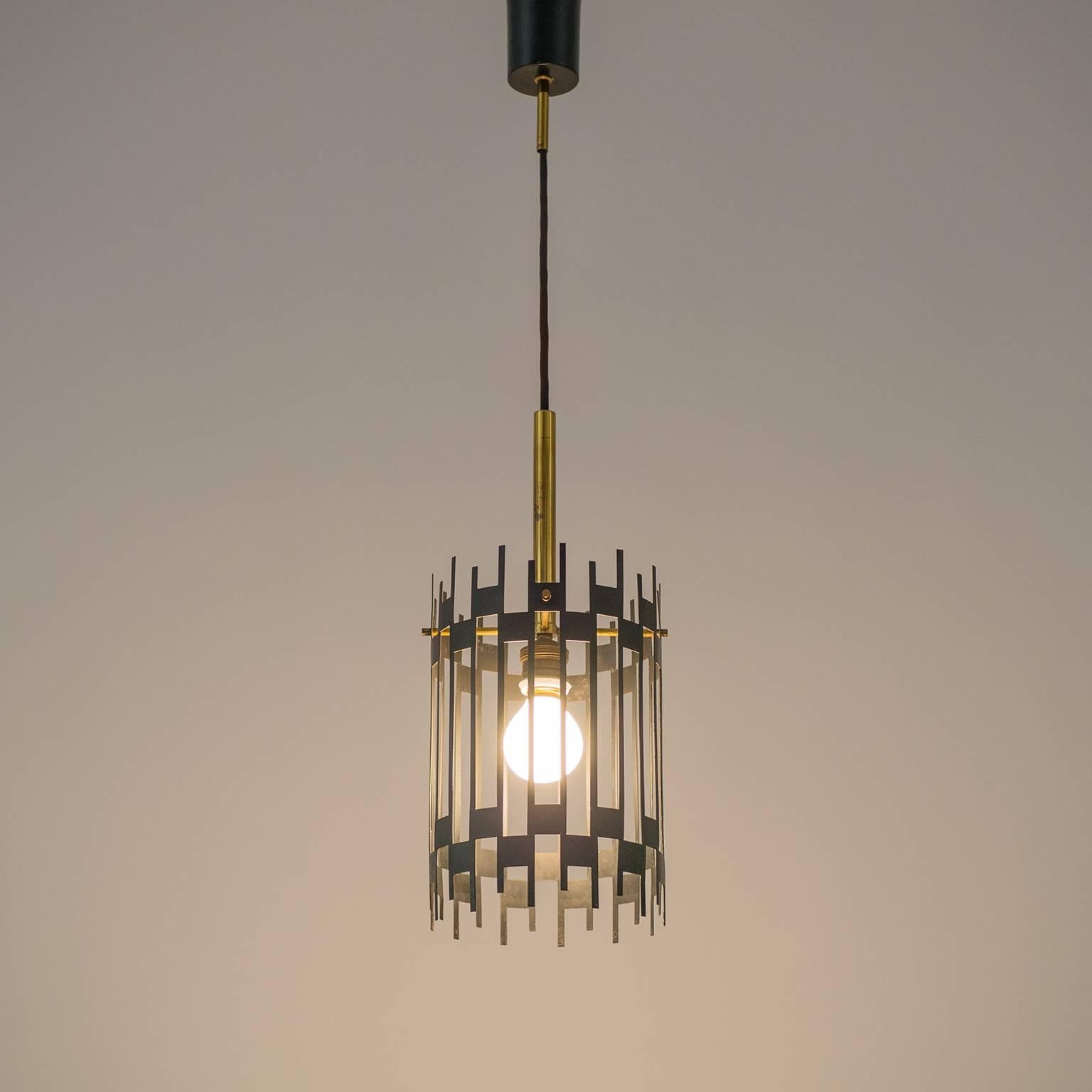 Graphical Italian 'Cage' Pendant, 1950s 2