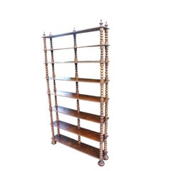 Großes Regal/Bücherregal aus gedrechseltem Holz