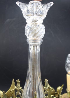Small Crystal And Bronze Chandelier By Baccarat, 19th Century
