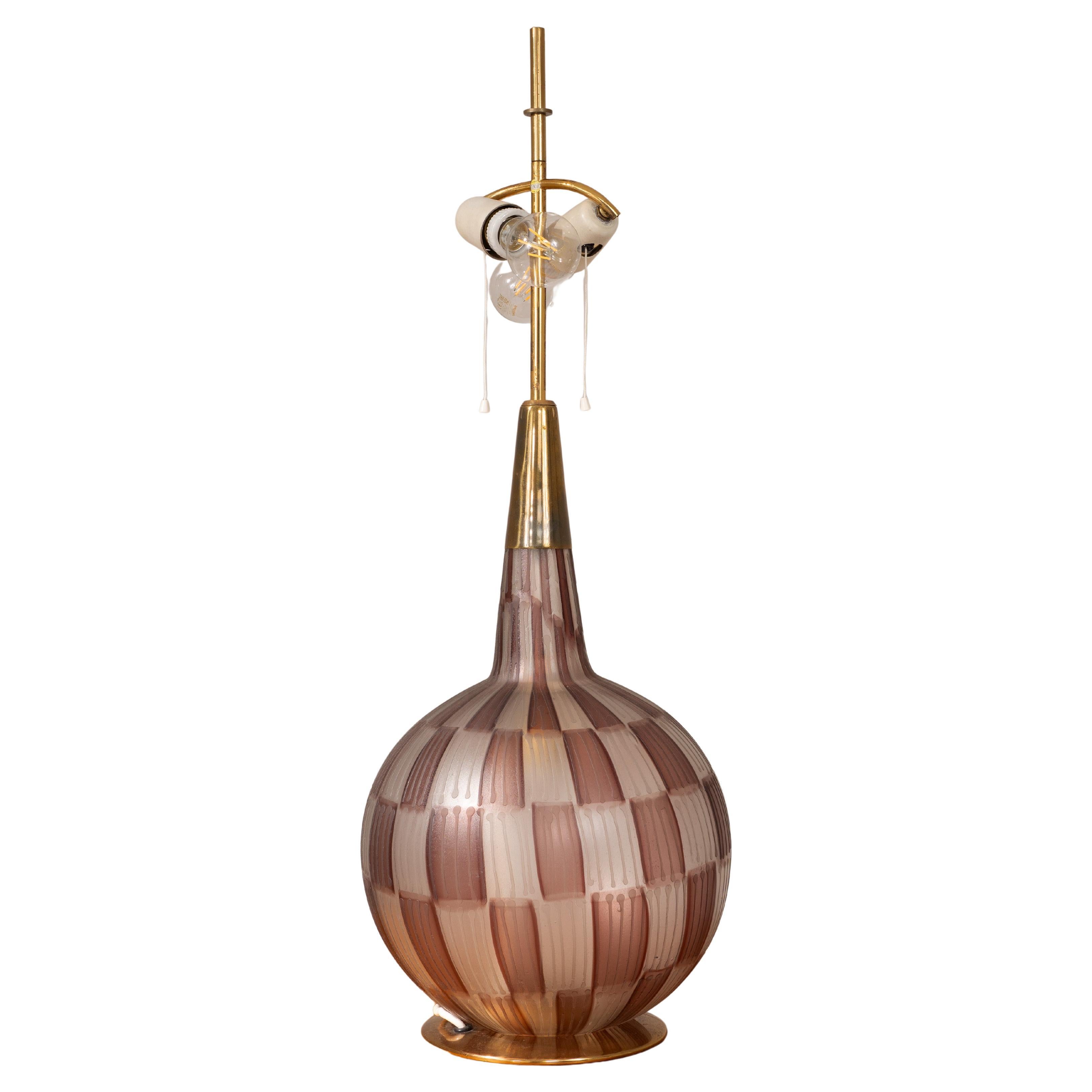 Mid-Century Modern Table Lamp by Tea Morosati, Murano Glass, Italy