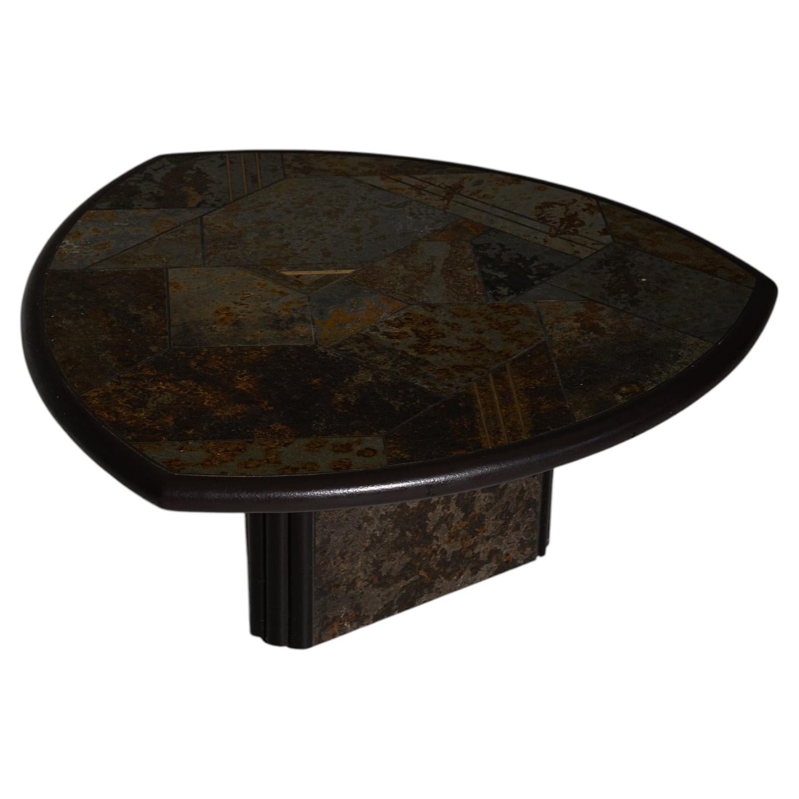 Brutalist Fedam Slate Mosaic Coffee Table, Netherlands, 1980 For Sale
