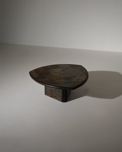 Brutalist Fedam Slate Mosaic Coffee Table, Netherlands, 1980