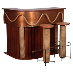 Vintage bar in the Audoux and Minet style of the 1960s