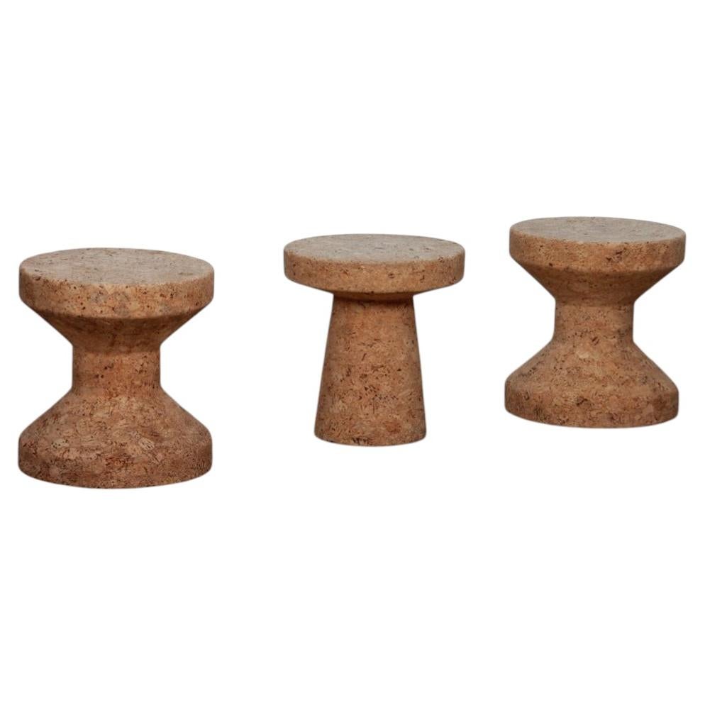 Set of 3 Cork stools by Jasper Morrison for Vitra, 2004