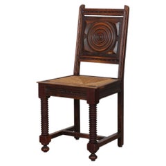 Solid wood straw-seated chairs, French craftsmanship, 1940
