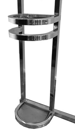 Art Déco Wardrobe France around 1925. Polished aluminum. Mirror, parcel shelf