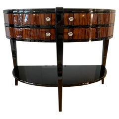 Art Deco Demi-Lune console with drawers, authentic piece