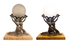 Art Deco Table Lamp with Female Figure