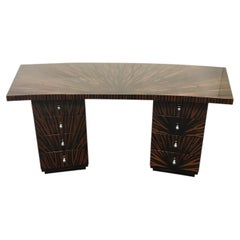 Large Semicircular Art Deco-Style Desk