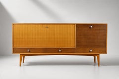German Mid-Century Sideboard, Cherry and Walnut, Splayed Legs, 1950s