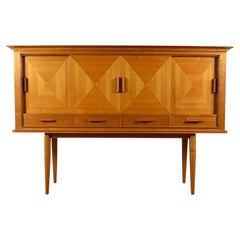 Italian Mid-Century Sideboard, Mahogany with Geometric Marquetry, 1950s