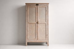French Provincial Two-Door Pine Armoire, Bleached Finish, 1950s