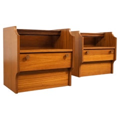 Scandinavian Modern Pair of Floating Teak Nightstands, Denmark, 1960s